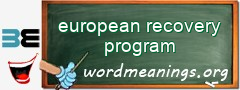 WordMeaning blackboard for european recovery program